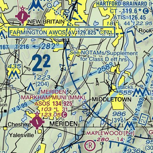 FAA VFR chart of Snow Hill, CT