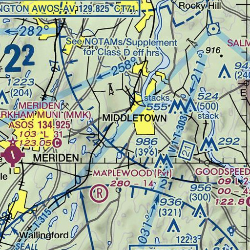 FAA VFR chart of Snow School, CT
