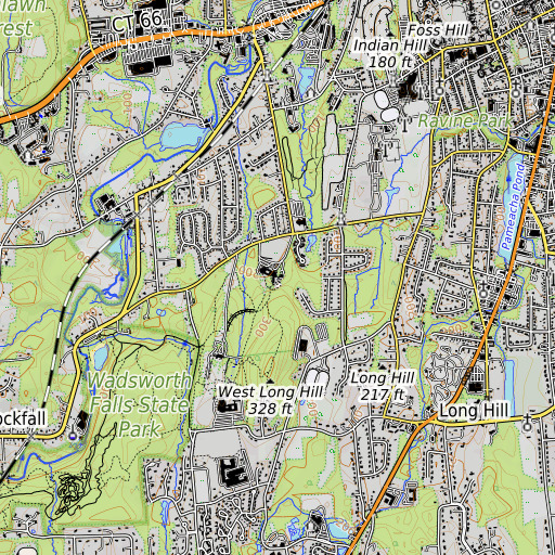 OpenTopoMap map of Snow School, CT