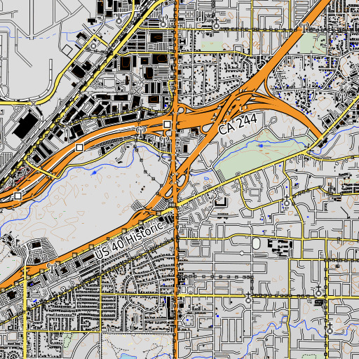OpenTopoMap map of Exit 14B, CA