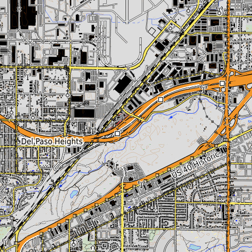 OpenTopoMap map of Exit 93, CA