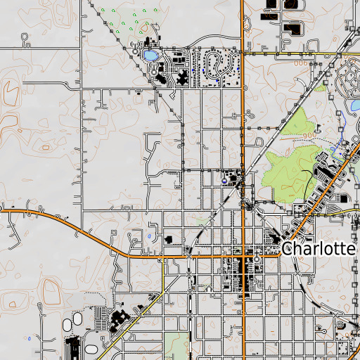 OpenTopoMap map of Washington School, MI