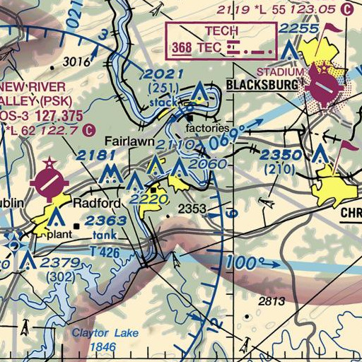 FAA VFR chart of Heth Hall, VA