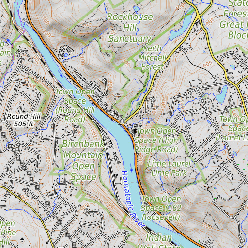 OpenTopoMap map of Spruce Brook, CT