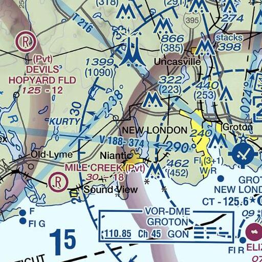FAA VFR chart of Mount Tabor, CT