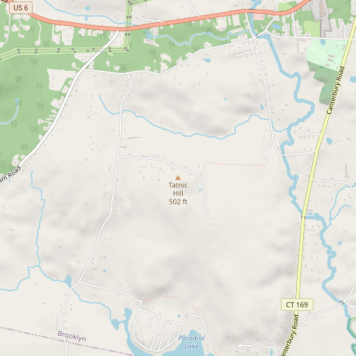 OpenStreetMap map of Tatnic Hill, CT