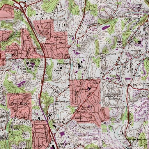 USGS 24K topo map of Annex Building, PA