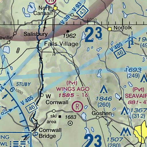 FAA VFR chart of Titus Mountain, CT
