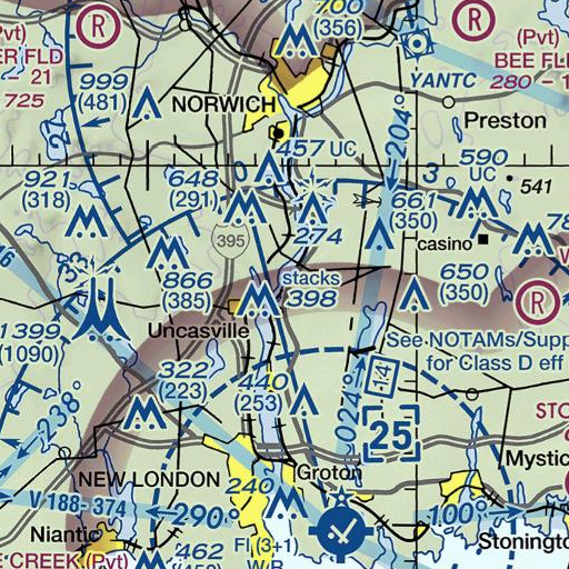 FAA VFR chart of Tom Allyn Brook, CT