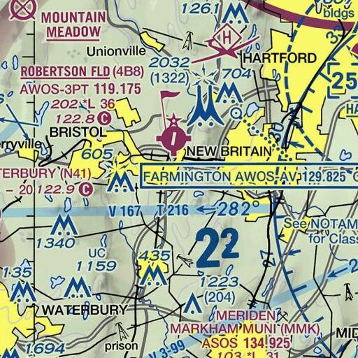 FAA VFR chart of Ervin E Trask School, CT