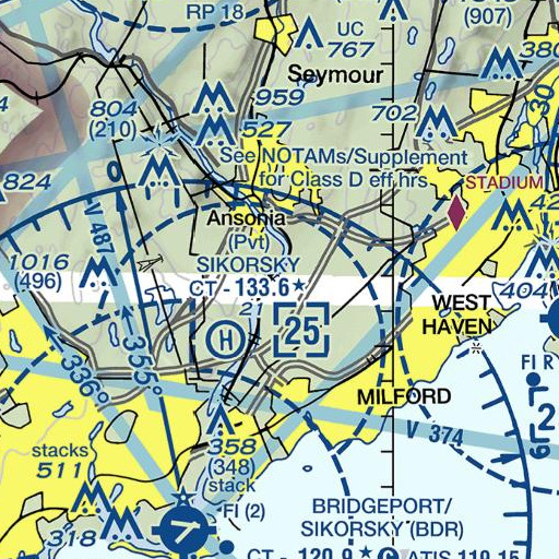 FAA VFR chart of Turkey Hill, CT