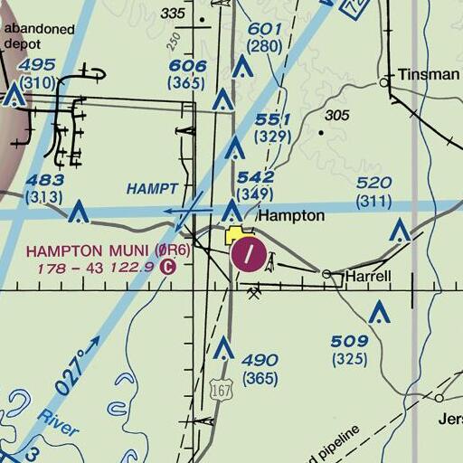 FAA VFR chart of Hampton Fire Station, AR