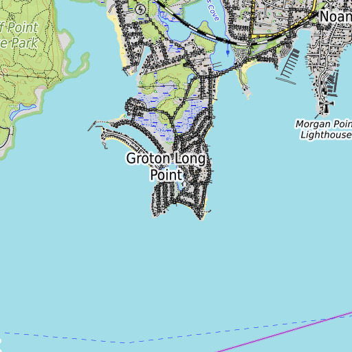OpenTopoMap map of Upper Lagoon, CT