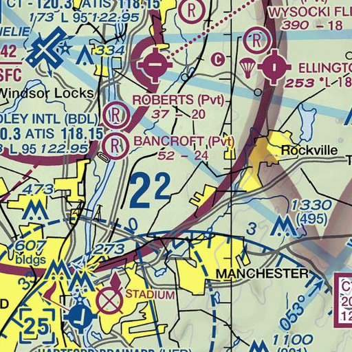 FAA VFR chart of Wapping Elementary School, CT