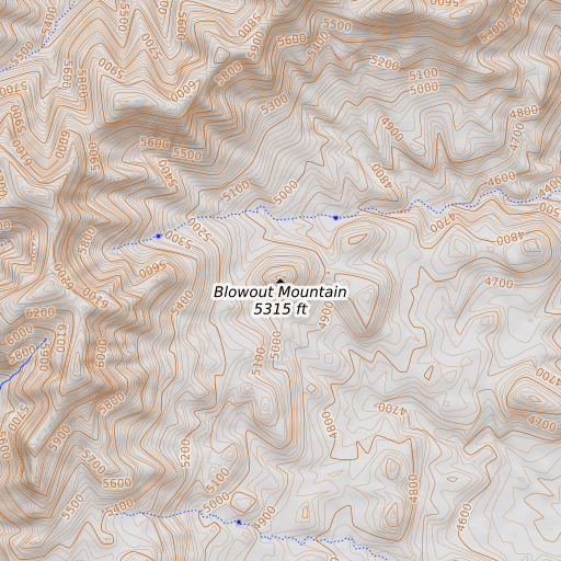 OpenTopoMap map of Blowout Mountain, AZ