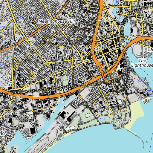 OpenTopoMap map of Webster School, CT
