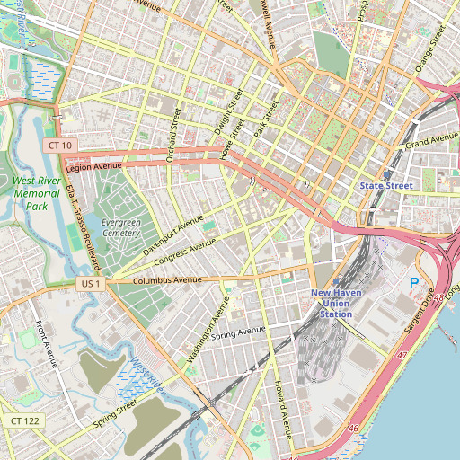 OpenStreetMap map of Welch School, CT