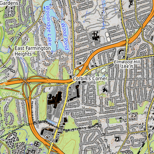 OpenTopoMap map of Interchange Fourty, CT
