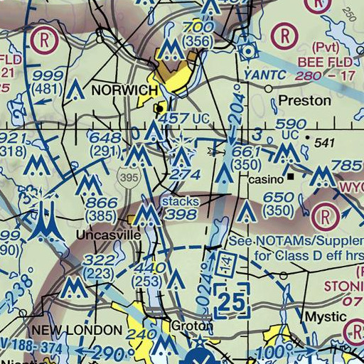 FAA VFR chart of Stoddard Hill, CT
