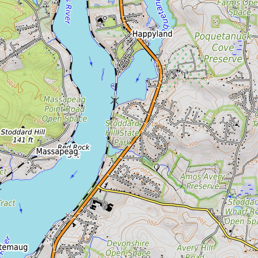 OpenTopoMap map of Stoddard Hill, CT