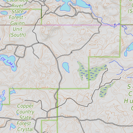 OpenTopoMap map of Lake Charles, MI