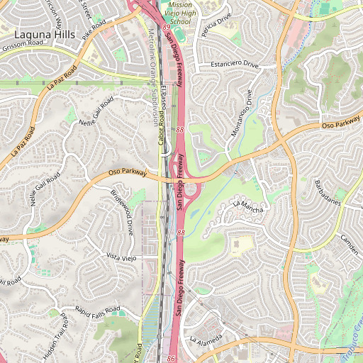 OpenStreetMap map of Exit 88, CA