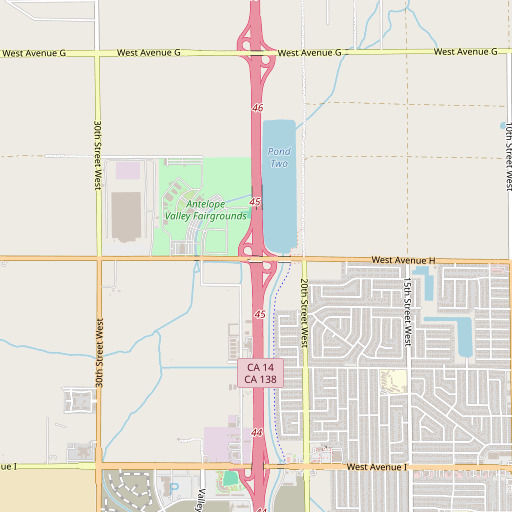 OpenStreetMap map of Exit 45, CA