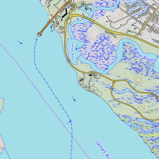 OpenTopoMap map of Archaearium, VA