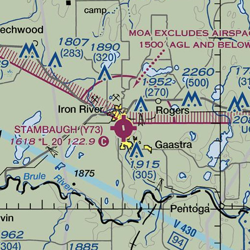 FAA VFR chart of Ace High School, MI