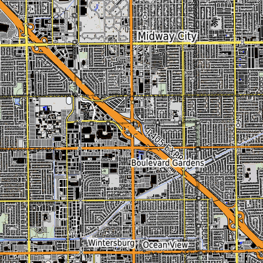 OpenTopoMap map of Exit 16, CA