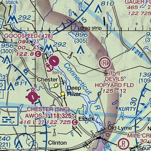 FAA VFR chart of Roaring Brook Number 2, CT