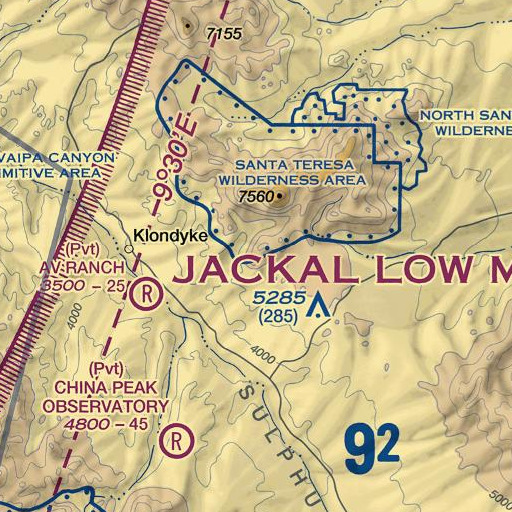 FAA VFR chart of Buford Hill, AZ