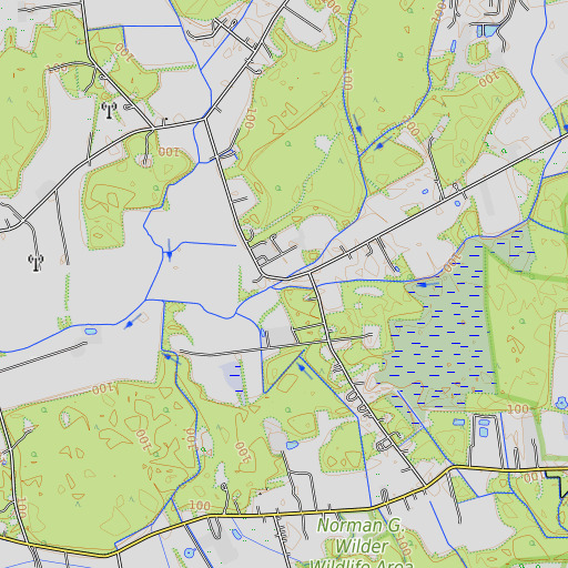 OpenTopoMap map of Beachy Neidig Ditch, DE