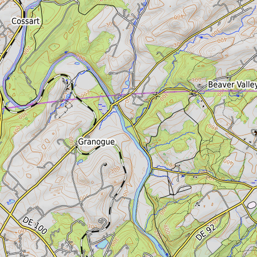 OpenTopoMap map of Beaver Creek, DE