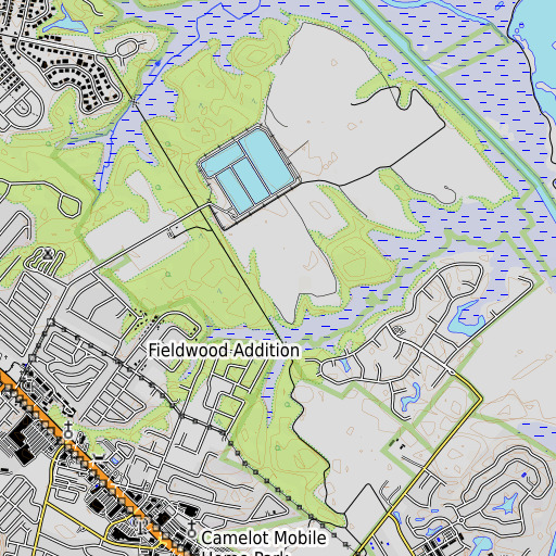 OpenTopoMap map of Beaverdam Branch, DE