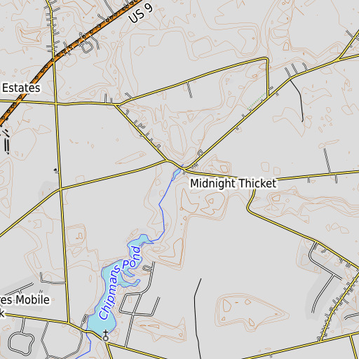 OpenTopoMap map of Beaverdam Branch, DE