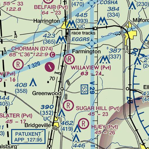 FAA VFR chart of Beaverdam Bridge, DE