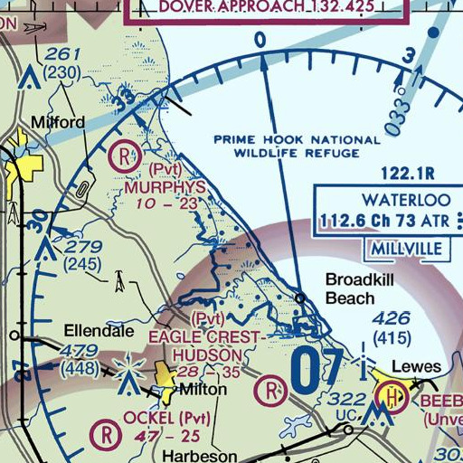 FAA VFR chart of Bennett Pond, DE