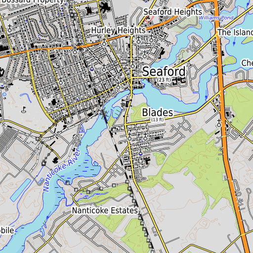 OpenTopoMap map of Blades, DE