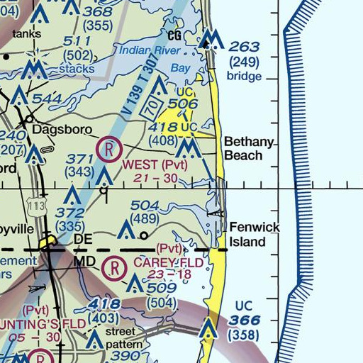 FAA VFR chart of Brickbat Point, DE