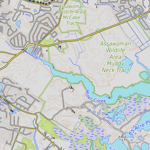 OpenTopoMap map of Brickbat Point, DE