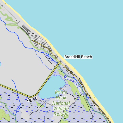 OpenTopoMap map of Broadkill Beach, DE