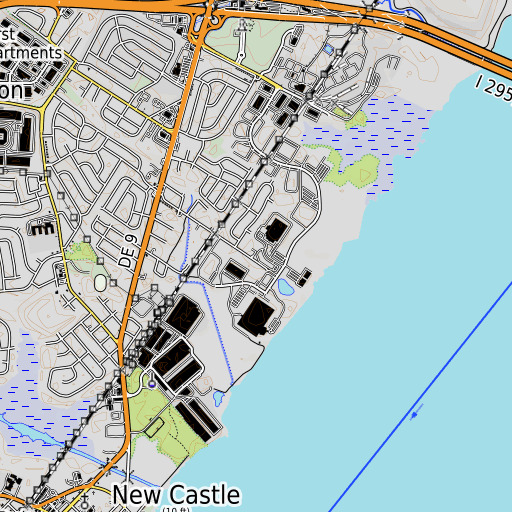 OpenTopoMap map of Buttonwood School, DE