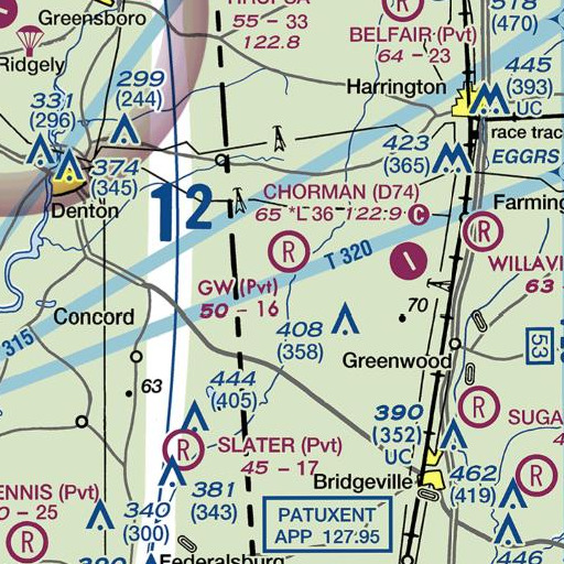 FAA VFR chart of Cattail Branch, DE