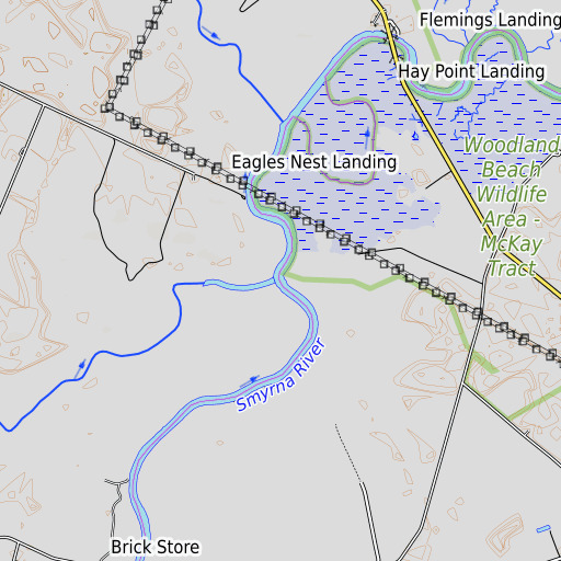 OpenTopoMap map of Corks Point Ditch, DE