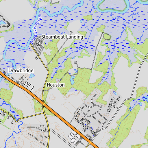OpenTopoMap map of Covington Neck, DE