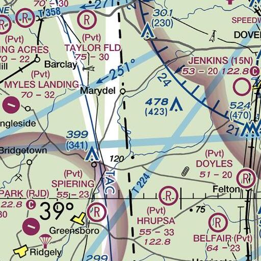 FAA VFR chart of Culbreth Marsh Ditch, DE