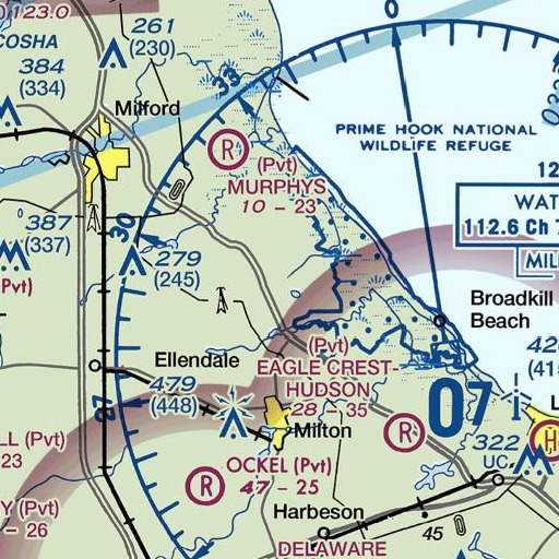 FAA VFR chart of Davis Cemetery, DE