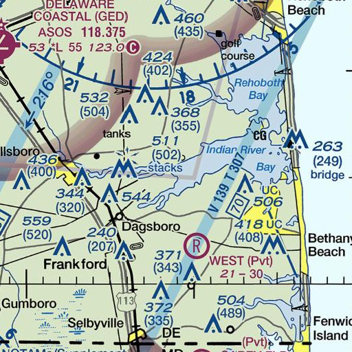FAA VFR chart of Deans Hole, DE