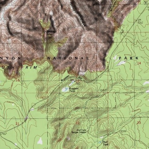 USGS 24K topo map of Buggeln Hill, AZ